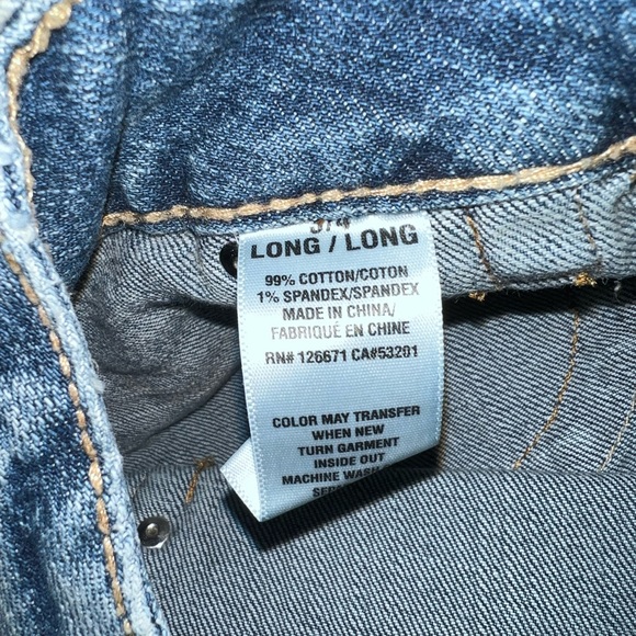 Aeropostale Hailey Skinny Flare Jeans Women's 3/4 Long Blue Low Rise Medium Wash - Picture 6 of 10